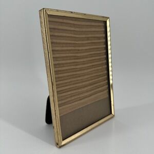 Vintage Gold Metal Picture Frame 4x6 Mid Century Tabletop Easel